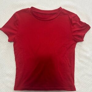 SHEIN Vibrant Red Short Sleeve Tee